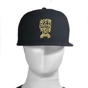 Dogtown Skateboards Black Yellow "Gonz" 5-Panel Mid-Profile Snapback Hat NWOT!